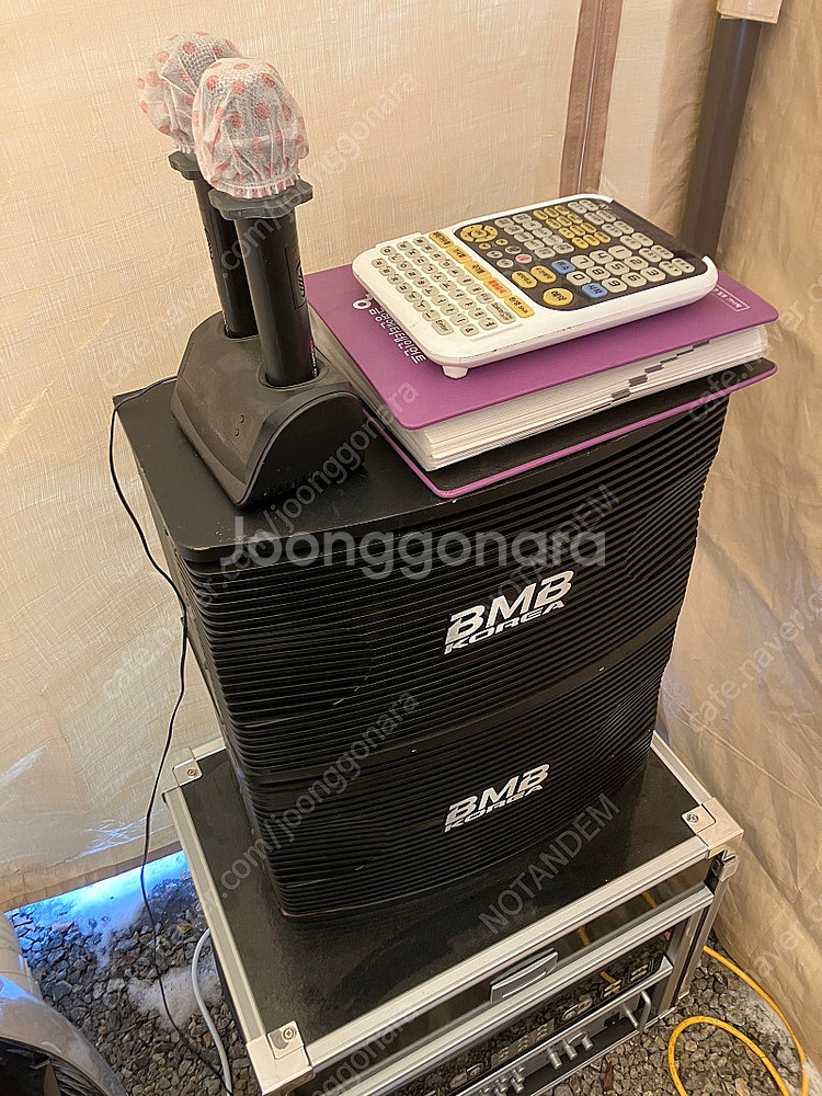 캠핑카 노래방 엠프 모니터 무선마이크 세트--3