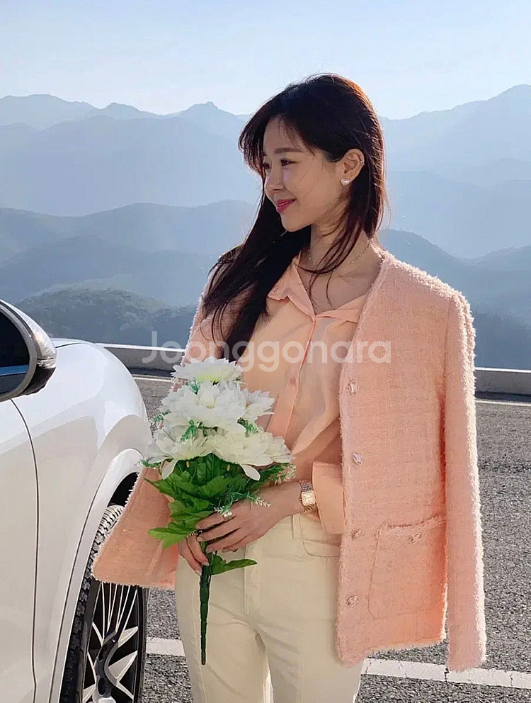 [가격내림] 바이씨니 제작 치크팝 트위드 자켓 피치 F...--0