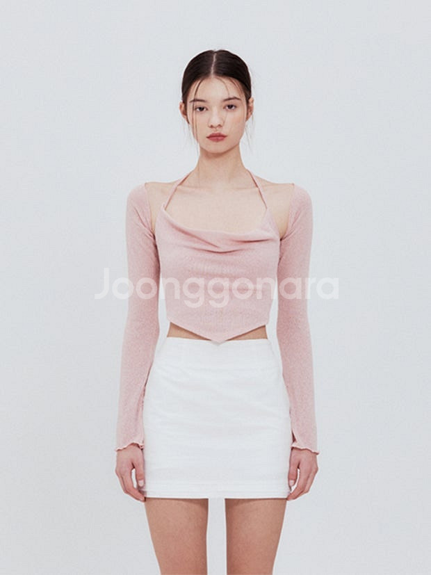 택달린새상품) 낫유어로즈 아이유 볼레로 탑 소프트핑크--3