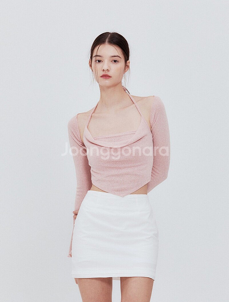 택달린새상품) 낫유어로즈 아이유 볼레로 탑 소프트핑크--7