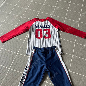 MLB 양키즈 아동 래쉬가드세트 120 사이즈