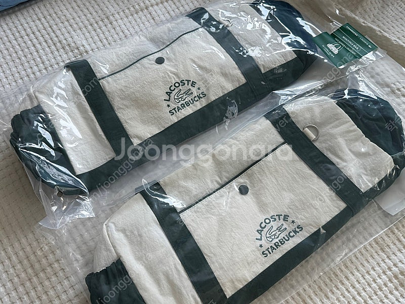 스타벅스 라코스테 그린가방 1개 / 트렌타올 수건 스트라이프, 그린 있습니다--0