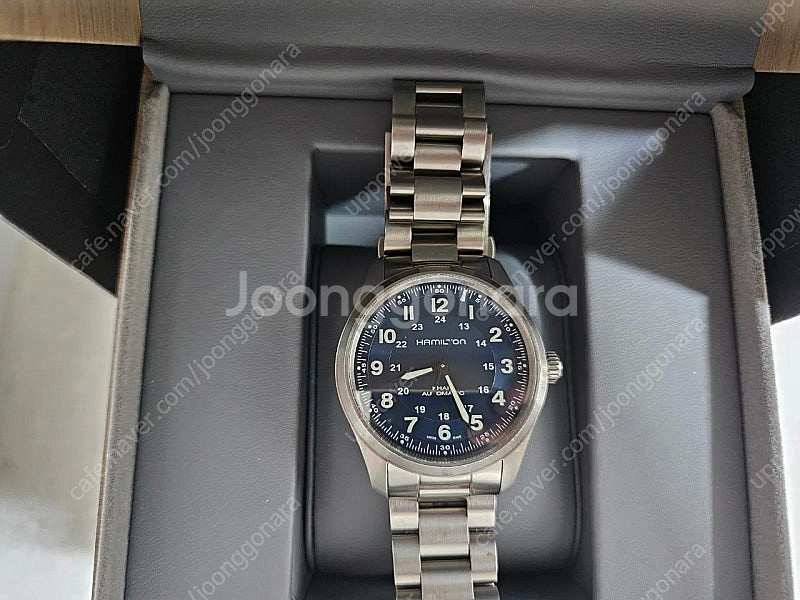 해밀턴 카키필드 오토 티타늄 38mm 청판--0