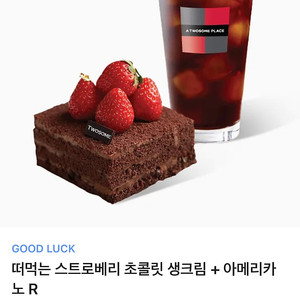 투썸플레이스 떠먹는 스트로베리 초콜릿 생크림 + 아메리카노