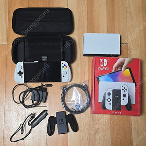 닌텐도 스위치 OLED 화이트 (+ 스컬앤코그립&케이스, 프로콘)