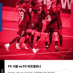 FC서울 vs 바르셀로나 티켓 2매 2등석