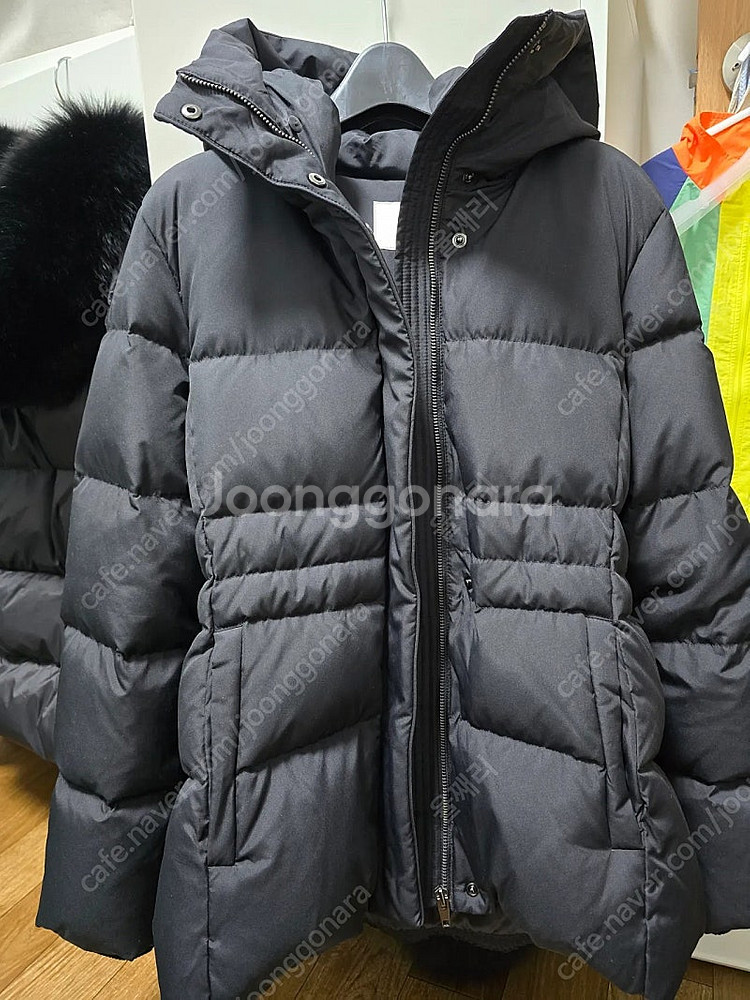 리스트 덕다운 폭스퍼 벨티드 숏패딩 55--1