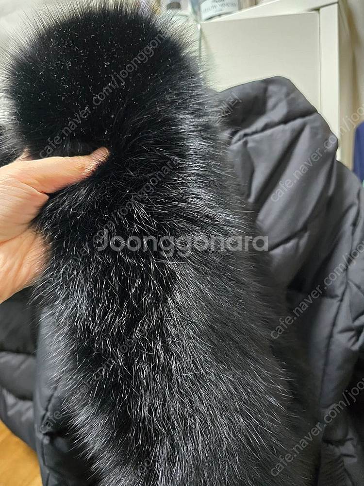 리스트 덕다운 폭스퍼 벨티드 숏패딩 55--5