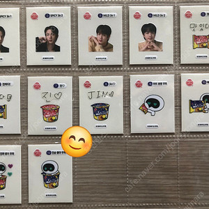 진라면 방탄소년단 진 띠부실 띠부씰 12종 스티커 모든 번호 있음 (장당 500원)