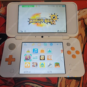 닌텐도 2DS XL 화이트오렌지 포켓몬스터칩4개포함