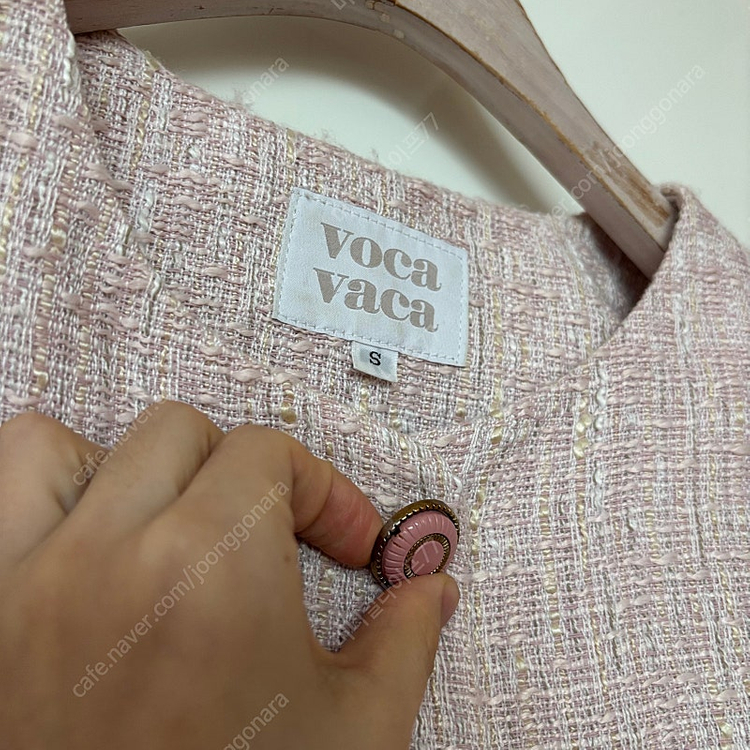 보카바카 린넨 트위드 핑크 반팔 자켓 결혼식 하객룩 출근룩 올드머니룩 이미지