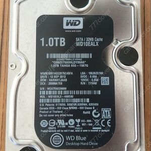 3.5인치 WD 블루 1T 하드디스크 팝니다