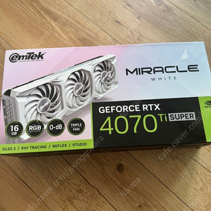 이엠텍 rtx 4070ti super 미라클 화이트 3팬