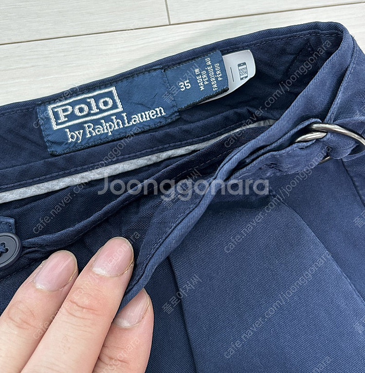 [폴로 랄프로렌] 플리츠 쇼츠 반바지 네이비 35 사이...--2