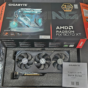 [GIGABYTE] 라데온 RX 9070 XT GAMING OC D6 16GB 피씨디렉트 판매 합니다. 24년 12월 생산 제품