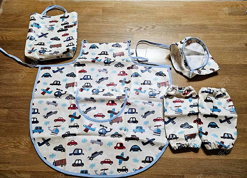 남아 방수 앞치마, 토시, 두건, 가방 4종 세트--0