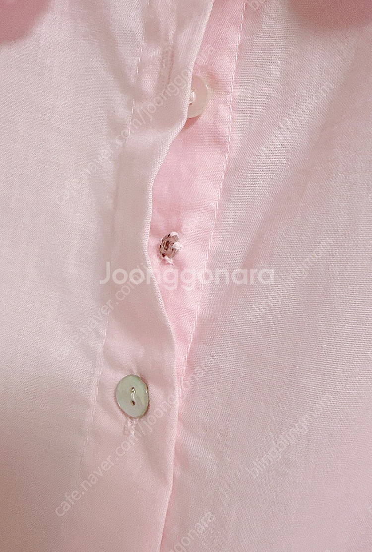 zara 자라 자수 핑크 블라우스 카라셔츠 L 새상품--3