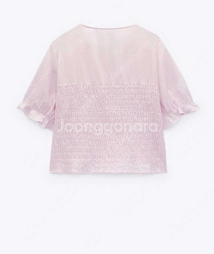 zara 자라 자수 핑크 블라우스 카라셔츠 L 새상품--8