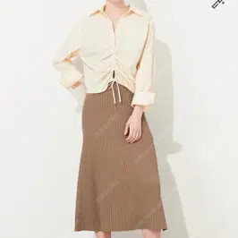 한섬 타임 2022 프론트 스트링 셔링 셔츠 S사이즈