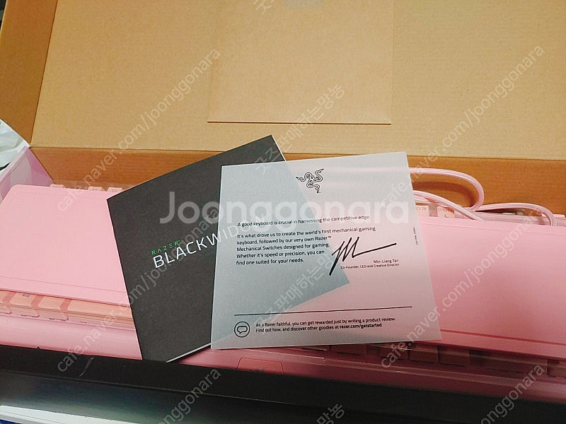 레이저 블랙위도우 v3 쿼츠 핑크 US자판 녹축 판매합...--1