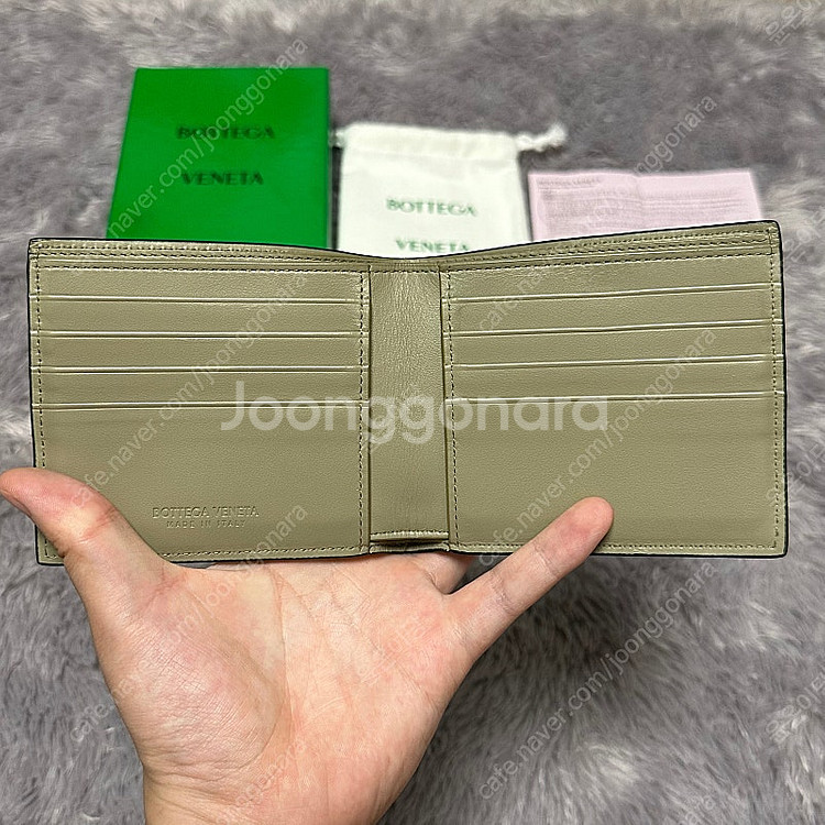 [풀구성] 보테가베네타 인트레치아토 투톤 반지갑 블랙--2