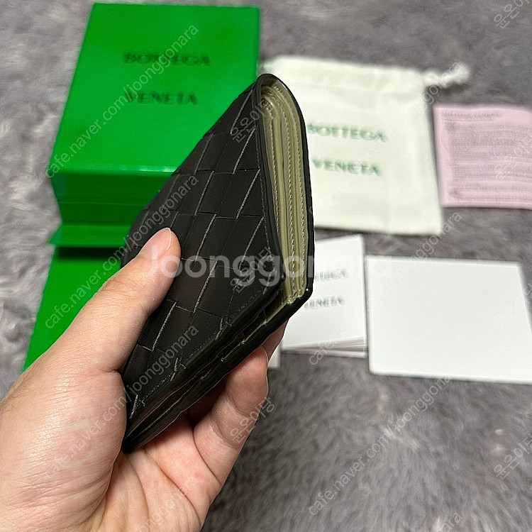 [풀구성] 보테가베네타 인트레치아토 투톤 반지갑 블랙--5