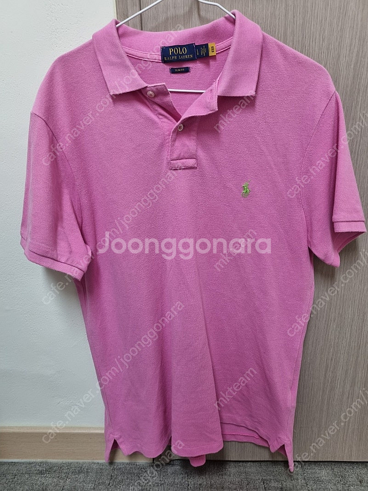 정품 폴로 랄프로렌 핑크 카라티 매장판 슬림핏 L 사이...--0