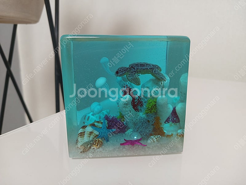 바다 조각 레진큐브 (거북이, 해파리 등)--1