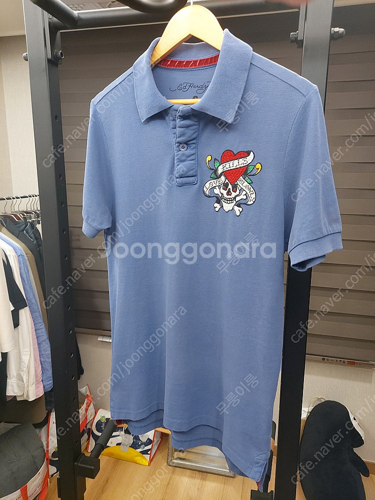 에드하디 Ed hardy 자수 카라티 반팔 S size--3