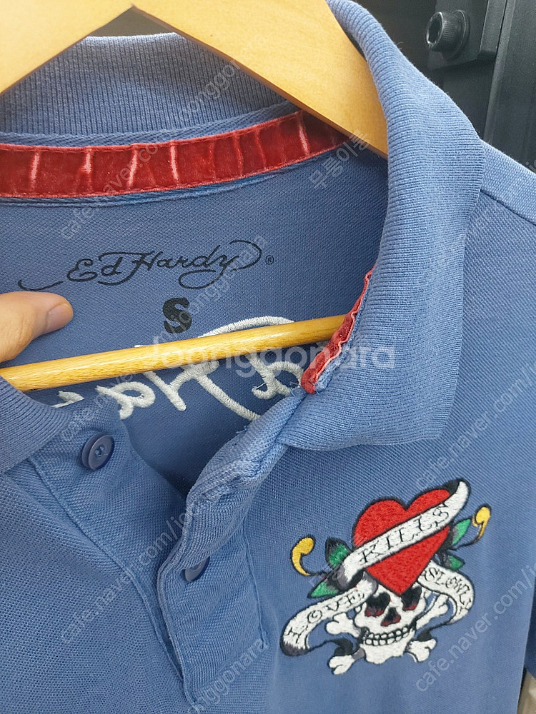 에드하디 Ed hardy 자수 카라티 반팔 S size--5