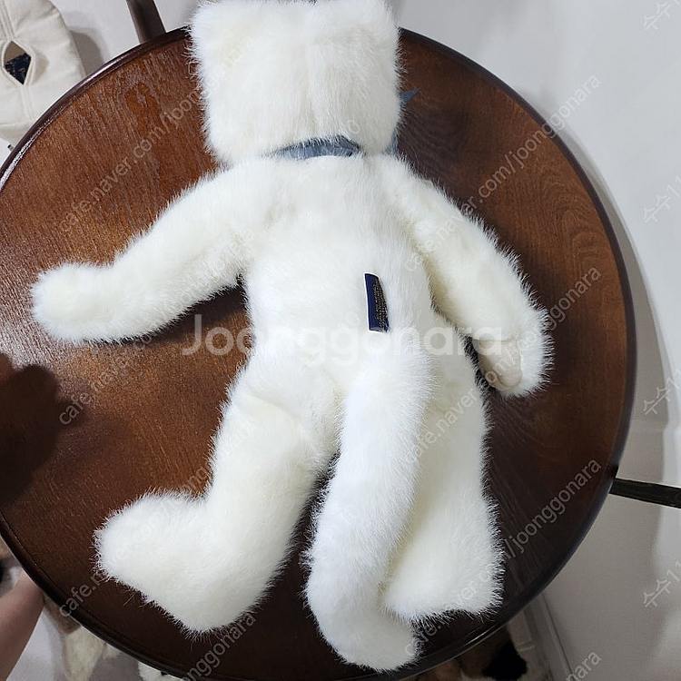 보이즈베어 대형 파란 리본 흰 고양이 미묘 키덜트 빈티...--6