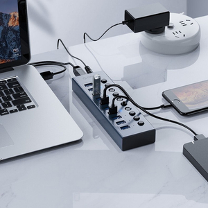 오리코 ORICO BT2U3-7AB USB3.0 7포트 충전 겸용 유전원 USB허브 판매합니다