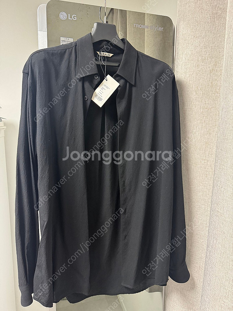 (새상품,택있음) 오라리 셔츠 비엘라 블랙 셔츠 4사이즈 auralee 판매 드레익스 코모리 피그벨 아프레쎄 헤릴 ...--0