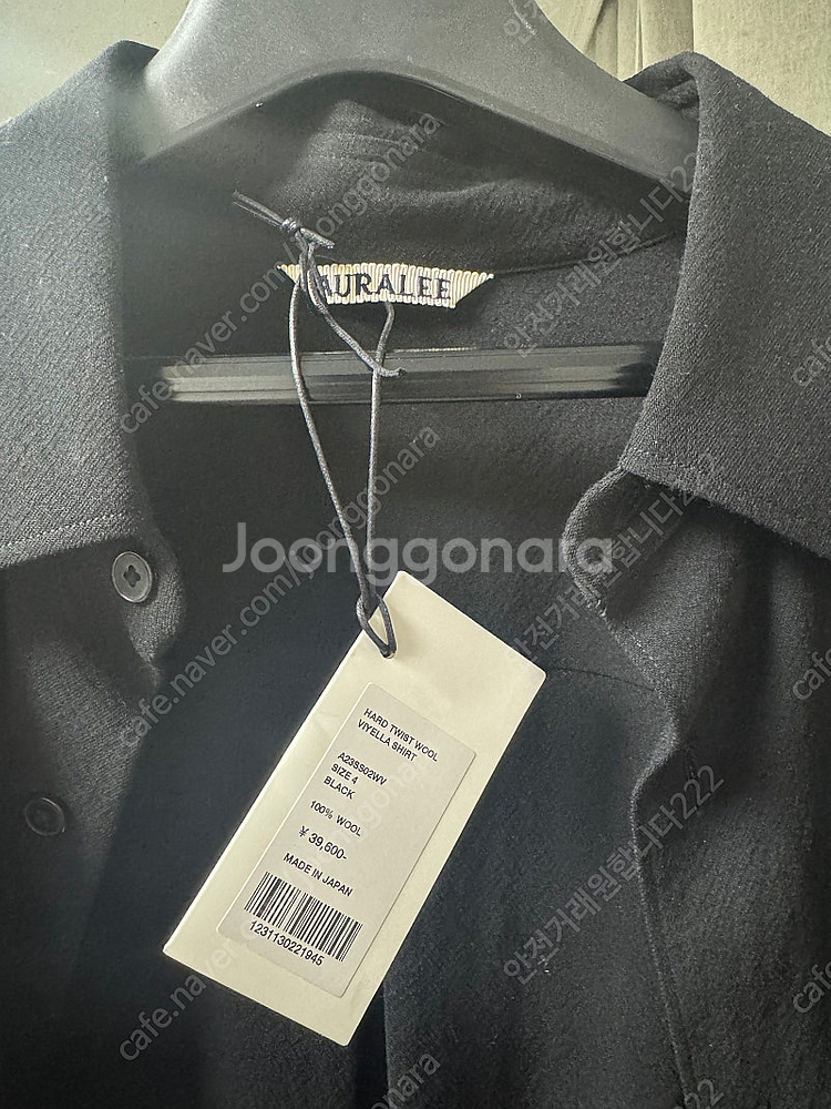 (새상품,택있음) 오라리 셔츠 비엘라 블랙 셔츠 4사이즈 auralee 판매 드레익스 코모리 피그벨 아프레쎄 헤릴 ...--2