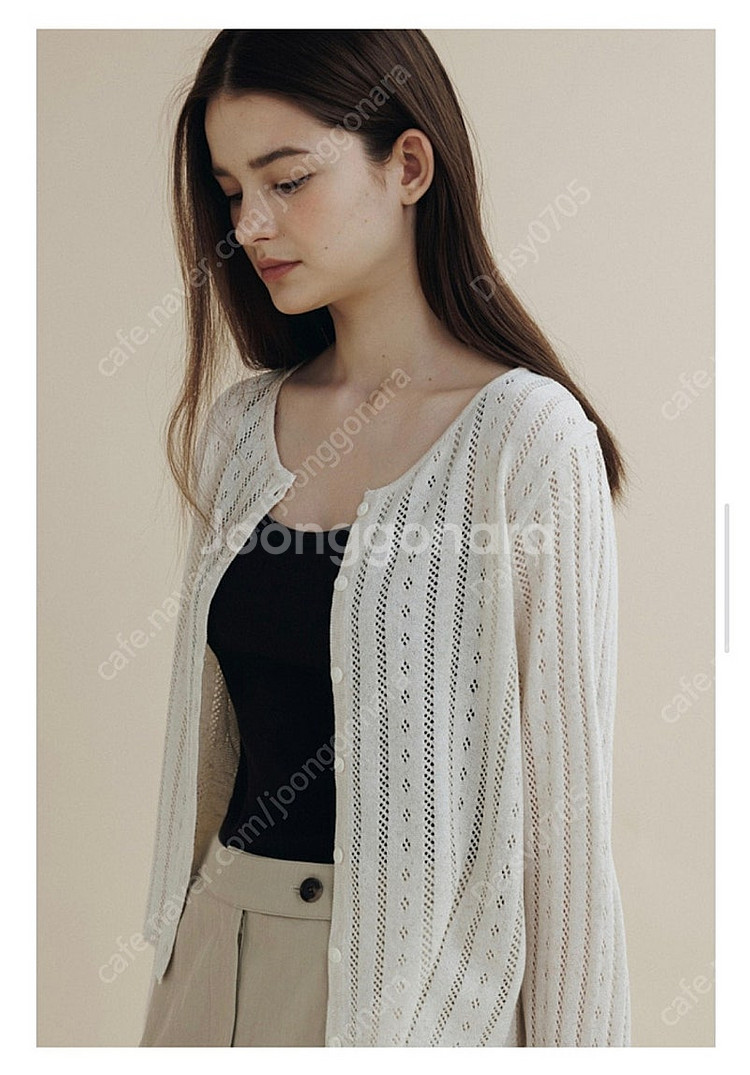 망고매니플리즈 FLO PUNCHING CARDIGAN NATURAL--2