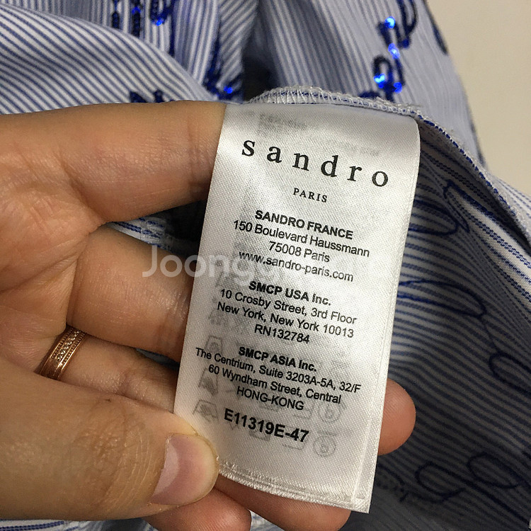 SANDRO 산드로 레터링 퍼프 블라우스 1 / 랑방 ...--3