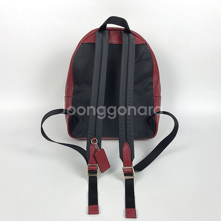 코치 COACH 레드 가죽 여성 백팩 가방--5