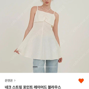 [새제품] 온앤온 네크 스트링 포인트 원피스 레이어드 블라우스