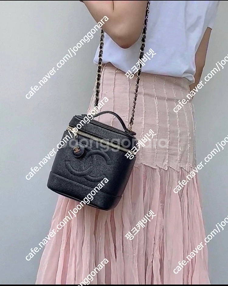 정품 샤넬 빈티지 베니티백 캐비어 금장 풀셋 190만원--5