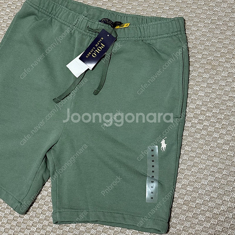 (M) 폴로 랄프로렌 포니 로고 반바지 그린--3