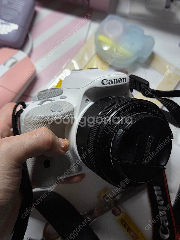캐논 100d 화이트 렌즈두개포함--0