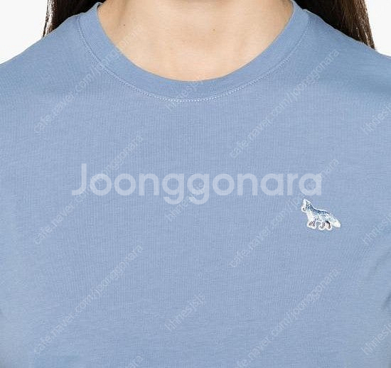 메종키츠네 베이비폭스 반팔 햄톤블루 XS 새상품--1