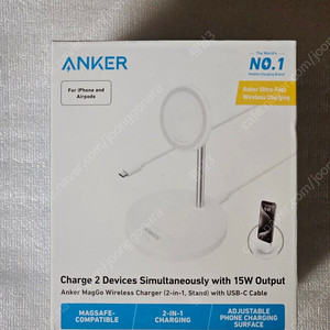 엔커 Anker Qi2 MagSafe 맥세이프 충전기 2-in-1 충전 스테이션 Qi2 인증 15W 무선 충전기 신동품 풀박스 이삿짐 정리중으로 다른것도 판매하니 필요하신것 있으