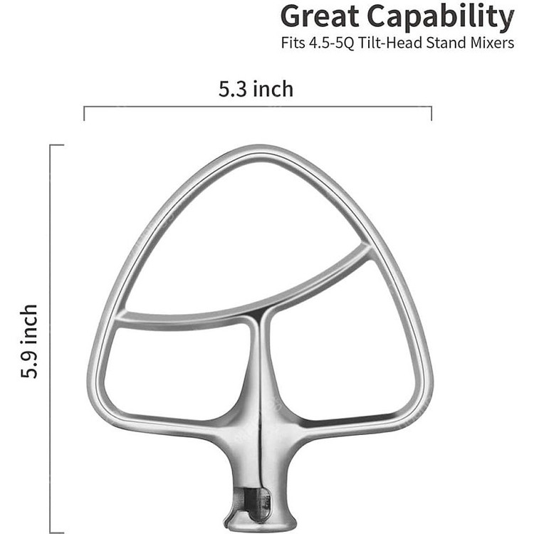 GVODE 키친에이드 4.5-5 Qt 호환 스테인리스 플랫 비터 헤드 이미지