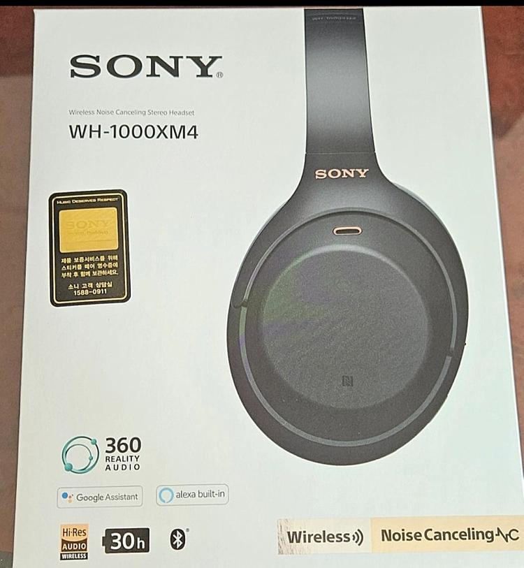 소니 WH-1000XM4 블랙 헤드폰 정품 이미지