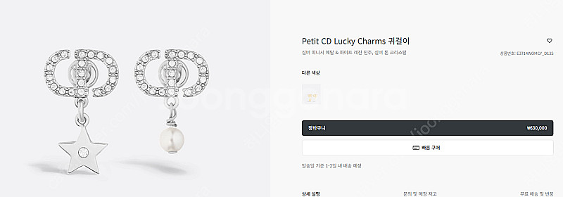 디올 Petit CD Lucky Charms 귀걸이(2...--1