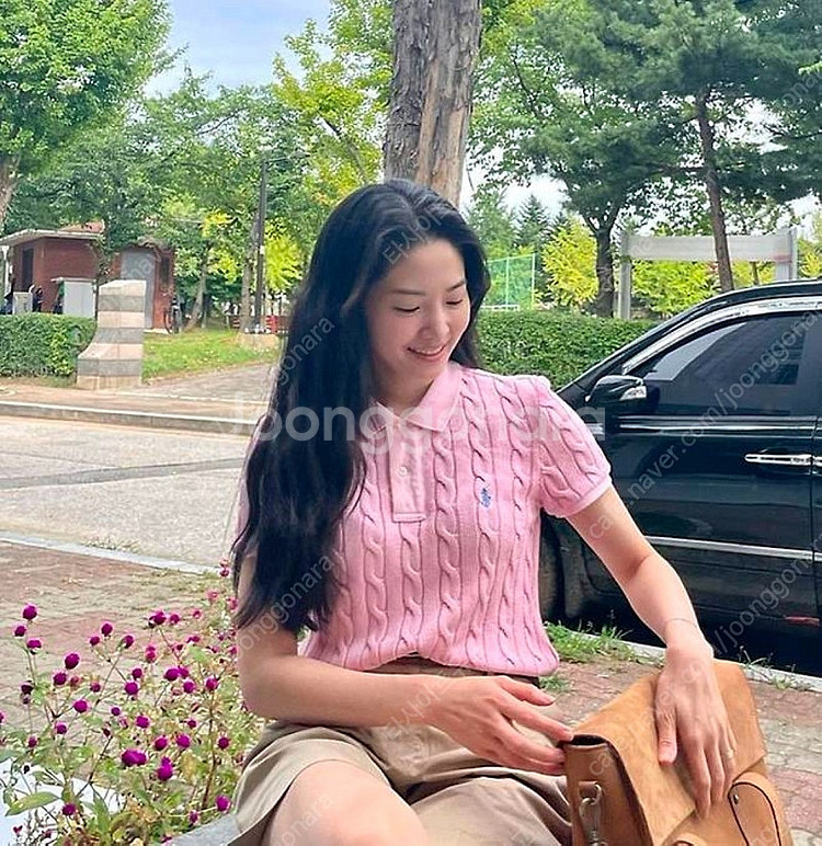 (단종색상)폴로 랄프로렌 여성 카라넥 꽈배기 반팔 니트...--0