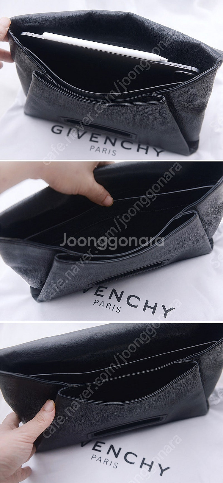 지방시 (GIVENCHY) 안티고나 엔벨로프 블랙 미디...--5
