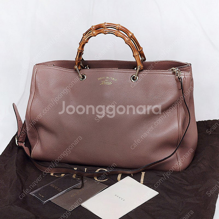 구찌 (GUCCI) 뱀부 핸들 페일핑크 토고가죽 빅토트...--1