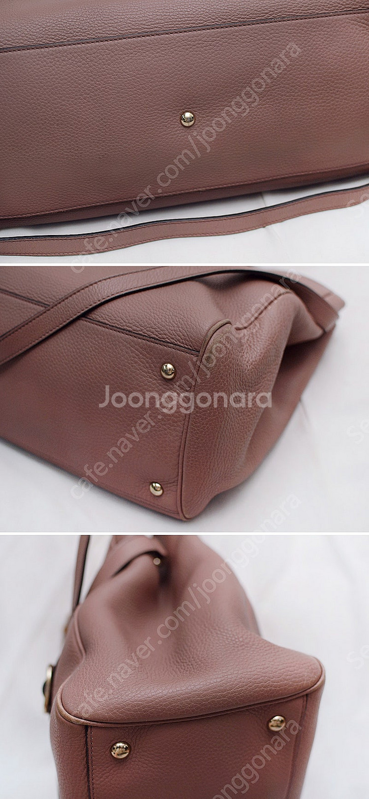 구찌 (GUCCI) 뱀부 핸들 페일핑크 토고가죽 빅토트...--7